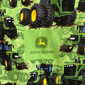 John Deere Green Tractor Pattern handmade fully lined 62”x 38.5 “ one set
